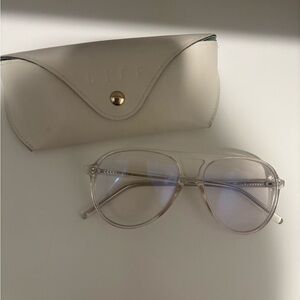 Diff Eyewear Transparent Aviator Glasses